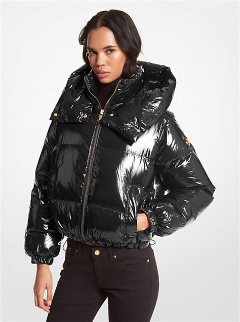 michael kors outlet ciré nylon puffer jacket